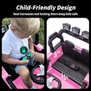 4WD Kids Ride on Car Truck, 12V 7Ah Kids Electric Vehicles Car Ride on Toy for Toddlers with Remote Control - Light Pink by TinyTreasures Baby Boutique