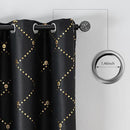 Grommets Blackout Long Window Curtains Black Gold-52W*84L 2PCS Drapes for Bedroom by CozyNest Decor