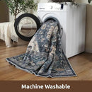 AMOAMI-3X5 Area Rug-Soft Washable Vintage Throw Accent Rugs for Living Room, Entryway, Bedroom, Kitchen, Bathroom, Laundry Room, Kitchen, Bathroom, Bedside, No Slip Blue by CozyNest Decor