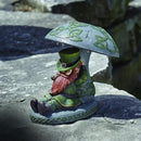 Roman Garden - LED Leprechaun Sleeping Under Mushroom Garden Statue, 10" H, Irish Collection, Resin and Stone, Decorative, Garden Gift, Home Outdoor Decor, Durable, Long Lasting by GreenHaven Gardens