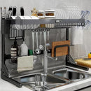 VNKZI Over Sink Dish Drying Rack, 2 Tier Stainless Steel Storage Adjustable Length (25.98'' to 36.61'') Kitchen Rack, Multifunctional Expandable Counter Organizer, Space Saver Dish Rack by CozyNest Decor