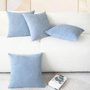 CaliTime Throw Pillow Covers Decorative 18 X 18 Inches Pack of 4 Cozy Chenille Cushion Cases for Couch Sofa Bed Living Room Home Baby Blue by CozyNest Decor