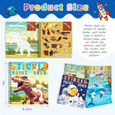 homicozy 3PCS Sticker Paint Books for Kids Ages 4-10,Dinosaur Astronaut Ocean Animals Designs Paint by Stickers,Sticker by Numbers,Party Birthday Gifts for Boys 4-10,Create 30 Pictures at a Time by TinyTreasures Baby Boutique