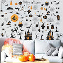 84 PCS Window Clings - Halloween Wall Stickers for Living Room, Pumpkins, Castles, Bats, Cats, Vampire, Witch Stickers, Household Decorative Murals, Party Supplies by CozyNest Decor