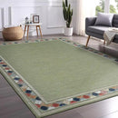 Beverly Rug Outdoor Rug 6x9 Modern Bordered Area Rugs for Indoor and Outdoor Patio Easy to Clean Non Shedding Living Room Porch Garden Washable Outside Carpet (6 x 9 Green) by CozyNest Decor