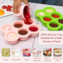 6x3oz Baby Food Freezer Tray with Clip on Lid Gossamer Pink | Leakproof Freezer Molds Silicone Storage Container for Purees Fruits Vegetables by TinyTreasures Baby Boutique