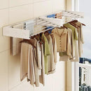 Upgrade Drying Rack Clothing,Clothes Drying Rack Wall Mounted,Laundry Drying Rack Wall Mount,Foldable,Collapsible,Retractable,6 Aluminium Poles,with Hooks,(White 35.5" by CozyNest Decor