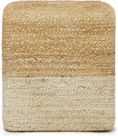 REDEARTH · Cube Pouf Ottoman - Braided Pouffe Accent Sitting Square Footrest for Living Room, Bedroom, Nursery, kidsroom, Patio, Gym; 100% Jute Set of 2 (14.5"x14.5"x16"; Natural Ivory) by CozyNest Decor