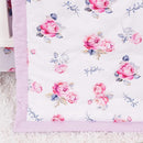Belsden Floral 3 Piece Crib Bedding Set for Baby Boys Girls, Classic Nursery Bedding Essential Including Comforter, Crib Sheet and Crib Skirt, Ultra Soft Cozy, Floral Purple by TinyTreasures Baby Boutique