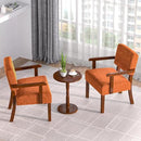 Accent Chair Set of 2 with Table, Living Room Chairs with Soft Seat and Armrests for Living Room Bedroom Reading Room Waiting Room (Orange), Linen, AC01 by CozyNest Decor