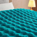 Lotus Karen Faux Fur Throw Blanket Teal - Big Bubble Rabbit Fluff Blanket for Couch Bed Sofa,Softest Fluffy Fuzzy Cozy Blanket,Thick Furry Plush Shaggy Warm Blankets for Women,108x90 Inches by CozyNest Decor