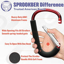 sprookber 6.7 Inch Large Stroller Hooks for Diaper Bags & Purses, Heavy Duty Mommy Hooks for Shopping, Grocery, Backpack – Baby Stroller Accessories, Set of 2 (Red) by TinyTreasures Baby Boutique