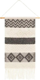 Mark&Day Wall Hanging, Flaurling Bohemian/Global Farmhouse Charcoal Tapestry Wall Hanging for Living Room, Bedroom, Office or Kitchen (44"H x 22"W) by CozyNest Decor