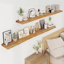Axeman 72 inch Extra Long Floating Shelves for Wall - 8'' D Live Edge Rustic Solid Elm Wood Floating Shelves Wall Mounted, Wall Shelves with Invisible Bracket for Living Room Bedroom Kitchen, Natural by CozyNest Decor