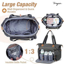 Diaper Bag Tote, Large Baby Diaper Bags Waterproof, Hospital Bag for Labor Delivery with Pacifier Case, Changing Pad, Shoulder Strap, Dark Gray by TinyTreasures Baby Boutique