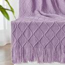 inhand Knitted Throw Blanket for Couch and Bed, Soft Living Room Home Decor Knitted Blanket with Tassel, Outdoor Lightweight Breathable Summer Blanket, Farmhouse Warm Woven Decorative, 50"x60" by CozyNest Decor