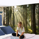 Onivein Forest Tapestry Nature Sunlight Streaming Through Green Trees Wall Hanging for Bedroom Living Room Office Decor 90 x 70 Inches by CozyNest Decor