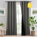 NICETOWN 100% Blackout Curtains for Living Room 96 inches Long, Grommet Thermal Insulated Window Treatment Lightweight Travels Portable Shades for Bedroom/Kids Room, Dark Grey, W52 x L96 by TinyTreasures Baby Boutique