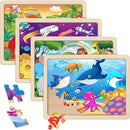 Wooden Puzzles for Kids Ages 4-6, 4 Packs 60 PCs Animal Dinosaur Jigsaw Puzzles for Children Ages 4-8,Preschool Educational Puzzles Boards Toys Gifts for Boys Girls by TinyTreasures Baby Boutique