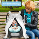 TANOFAR Car Seat Cover Baby, Carseat Covers Baby Boy Girl, Peekaboo Opening Infant Car Seat Cover for Winter, Warm & Cozy, Grey Elephant by TinyTreasures Baby Boutique