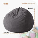 Homguava 3.5FT Bean Bag Chair: Teardrop Bean Bags with Memory Foam Filled, Compact Beanbag Chairs Soft Sofa with Corduroy Cover (Grey) by TinyTreasures Baby Boutique