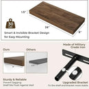 RICHFOCUS 24Inch Floating Shelves for Wall 2 Pack Shelves for Bedroom|Kitchen|Bathroom Wall Mounted Rustic Wood Floating Shelf with Invisible Brackets for Books|Storage|Decor, Walnut by CozyNest Decor