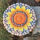 Sunflower Stepping Stones Outdoor Garden - Pavers for Outside Walkway Garden Stones Garden Stepping Stones Outdoor Decorative Stone for Garden 9.5 * 9.5 * 0.7 Inch LC Lcdecohome by CozyNest Decor