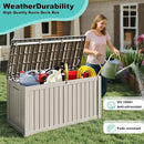 150Gal Outdoor Deck Box Waterproof, Lager Patio Storage Box Indoor and Outdoor Use, Lockable Resin Storage Bin for Patio Furniture Cushions Garden Tools, Package Delivery,UV Resistant-Grey by CozyNest Decor