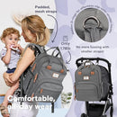 RUVALINO Diaper Bag Backpack, Multifunction Travel Back Pack Maternity Baby Changing Bags, Large Capacity, Waterproof and Stylish, Iron Gray by TinyTreasures Baby Boutique