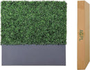 AGPL Upgraded Artificial Boxwood Hedge Wall with Gray Color Planter Room Divider and Privacy Wall Backdrops (48" H 48" W 12" D) by CozyNest Decor