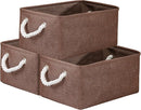 WarmHome Fabric Storage Bin Shelf Basket for Home, Closet(Brown-3 Pack, 13.8L9.8W6.7H) by TinyTreasures Baby Boutique