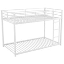 Metal Bunk Bed, Low Bunk Bed With Ladder by HouseOfZazla