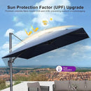 PURPLE LEAF 9 FT Cantilever Patio Umbrella Outdoor Aluminum Offset Square Umbrella with 3 Years Fade Resistance Recycled Fabric and 360-degree Rotation for Deck Pool Garden,Ocean Slate by GreenHaven Gardens