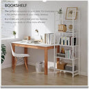 4NM No Assembly Foldable Bookshelf, 5-Shelf Collapsible Bookcase Storage for Small Spaces, 62.2" H, All White by CozyNest Decor