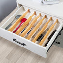 VaeFae Adjustable Bamboo Drawer Dividers, Expandable Drawer Organizer for Kitchen, Bedroom, Bathroom, Dresser and Office, 6-Pack by TinyTreasures Baby Boutique