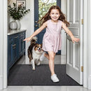 LUMI Front Door Mat 24x36, Super Absorbent Washable Doormat, Non Slip Dirt Trapper Inside Floor Mats for Entrance, Entryway, Patio,Black Mixed Gray by CozyNest Decor