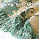 Snycler Boho Throw Blanket for Bed - 100% Cotton Ultra Soft Rustic Quilt - Blue Boho Floral Printed Farmhouse Decor Bed Blankets, 91"×98" All Season Rustic Throw for Sofa Couch Chair