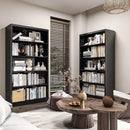 66" Tall Metal Bookcase, 5 Shelf Black Bookcase with Adjustable Shelves, Large Bookshelves and Bookcases, Modern Book Shelf Storage Organizer for Living Room, Home Office, Library (Black) by CozyNest Decor