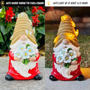 Outdoor Garden Gnomes Statue, Bee Flower Gnome Sculpture, with Solar LED Lights for Yard, Patio, Lawn Ornaments for Garden, Patio Gnome Gifts for Mom by CozyNest Decor