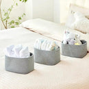 Small Baskets Set of 3-11"x7"x7" Perfect Toy Baskets for Storage, Ideal Storage Basket for Cube, Towels, and More - Basket for Shelves （Grey) by CozyNest Decor