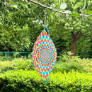 3D Wind Spinner Rainbow Mandala Stainless Steel Metal Wind Spinner Kinetic Metal Art Multi-Color Geometric Pattern Hanging Ornament for Yard Garden Patio by GreenHaven Gardens