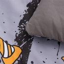NTBED 4 Pieces Construction Toddler Bedding Set for Baby Boys, Excavator Truck Vehicles Cars Printed, Includes Comforter, Flat Sheet, Fitted Sheet and Pillowcase,Grey by TinyTreasures Baby Boutique
