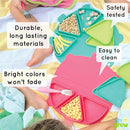 Silicone On-The-Go Snack Mat – Foldable Reusable Placemat with 3 Compartments and Lids – Travel-Friendly Baby and Toddler Snack Plate – Dishwasher Safe (Aqua) by TinyTreasures Baby Boutique