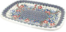 Blue Rose Polish Pottery Garden Butterfly Medium Rectangular Serving Platter by CozyNest Decor