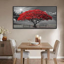 Framed Black and White Red Tree Wall Art Canvas Print Picture Large Red Tree Landscape Modern Artwork for Living Room Bedroom Office Home Wall Decor With 24X48inch by CozyNest Decor
