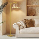 Oneach Arc Floor Lamp for Living Room,Rattan Boho Floor Lamp with Hand-Woven Wicker Shade, Foot Switch,Gold Metal Base & Pole,Farmhouse Standing Lamp for Bedroom Corner,Reading by CozyNest Decor