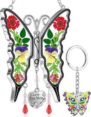 KY&BOSAM Butterfly Suncatcher Gifts for Mom for Windows Hangings I Love You Mom Pressed Flower Between Wings Glass Metal Engraved Charm Birthday Gifts for Women Mom Mother's Day Valentine's Christmas by GreenHaven Gardens