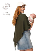 We are Amma | The Cocoon™ - Newborn Essentials Must Haves: Nursing Cover for Breast Feeding Essentials | Nursing Sweater Used as Breastfeeding Cover (Olive, Plus Size) by TinyTreasures Baby Boutique