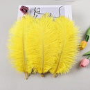 THARAHT Yellow Ostrich Feathers 12pcs Natural Bulk 8-10Inch 20cm-25cm for Crafts Wedding Party Centerpieces Halloween and Home Decoration Feathers by CozyNest Decor