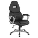 Bruce - Upholstered Adjustable Home Office Chair With Ergonomic Support And Smooth Swivel Function - Black by HouseOfZazla